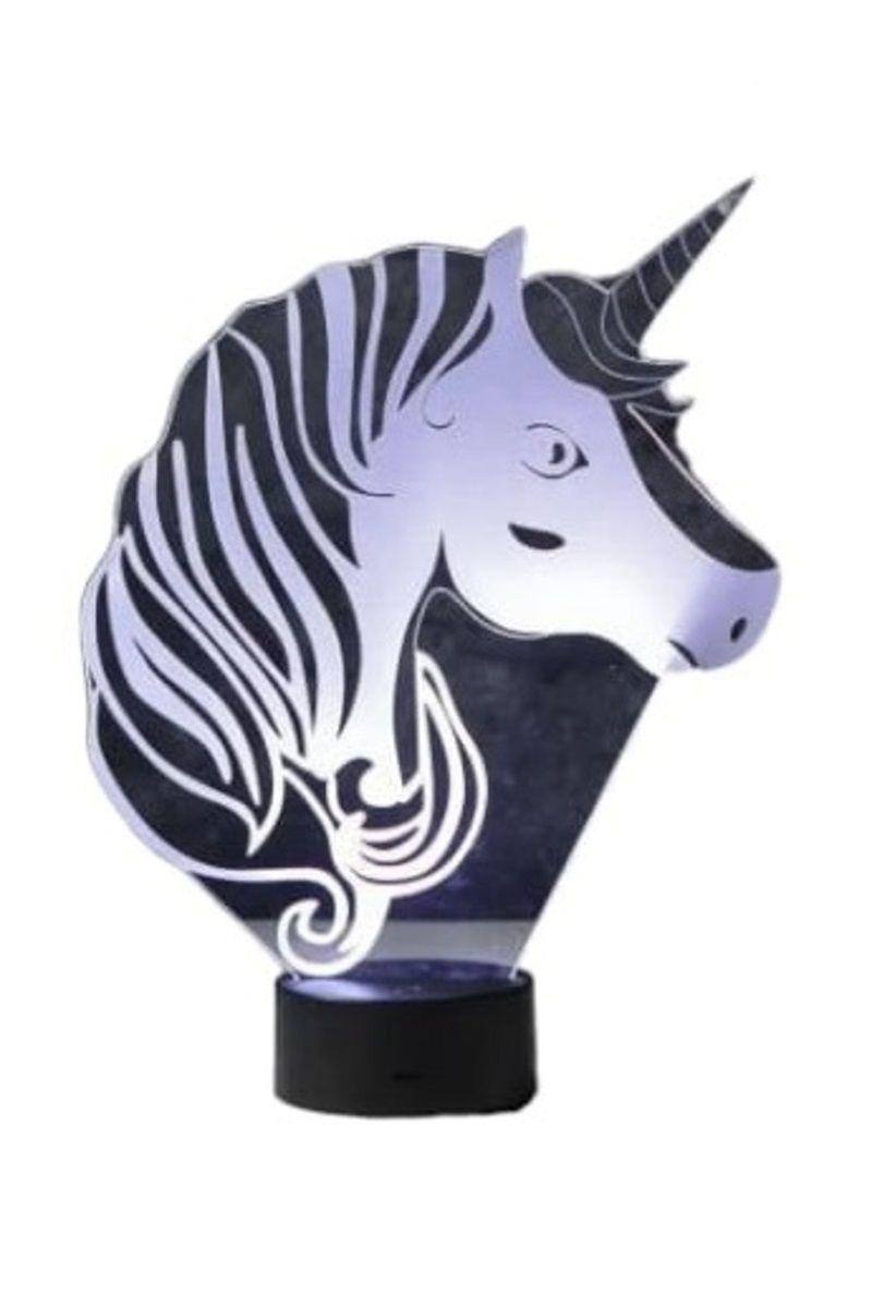 Lámpara Ilusión 3D Cara de Unicornio 7 Colores-3