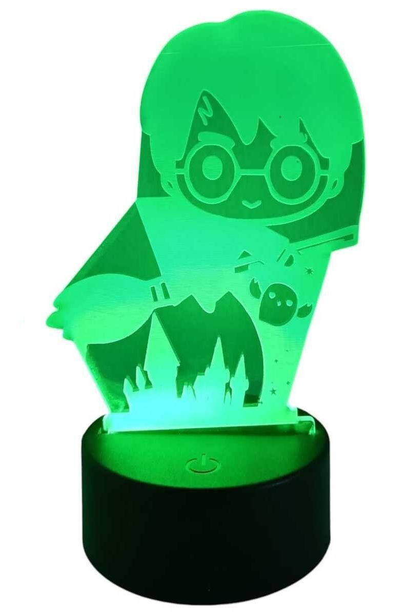 Lámpara Ilusión 3D Harry en Escoba 7 Colores-2