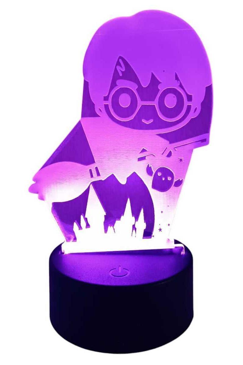 Lámpara Ilusión 3D Harry en Escoba 7 Colores-4