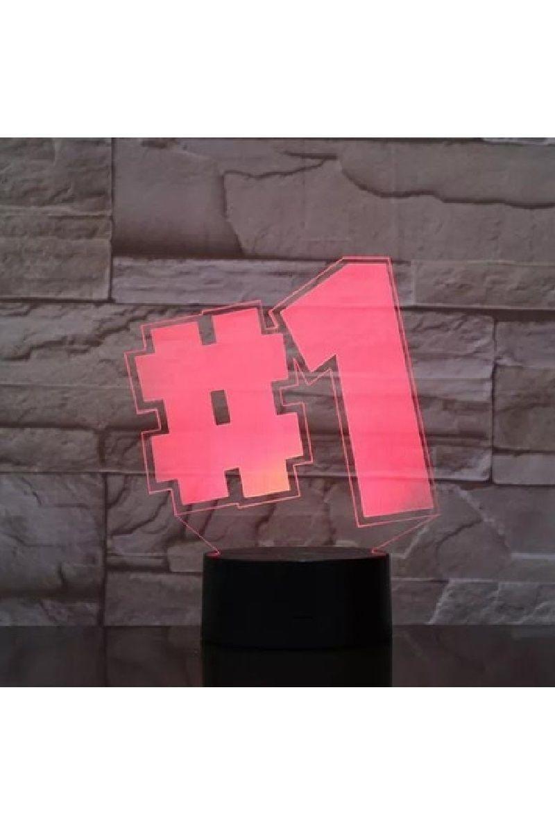 Lámpara Ilusión 3D Número 1 7 Colores-1