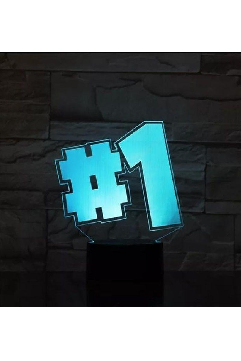 Lámpara Ilusión 3D Número 1 7 Colores-2