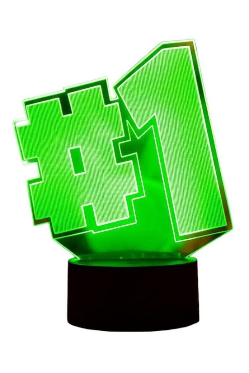 Lámpara Ilusión 3D Número 1 7 Colores-2