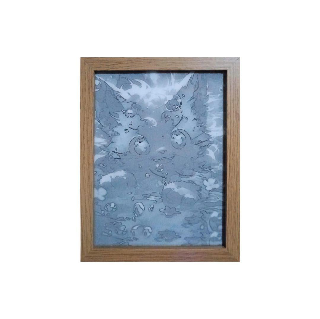 Cuadro Led de Gato Sonriendo 23x18cm-1