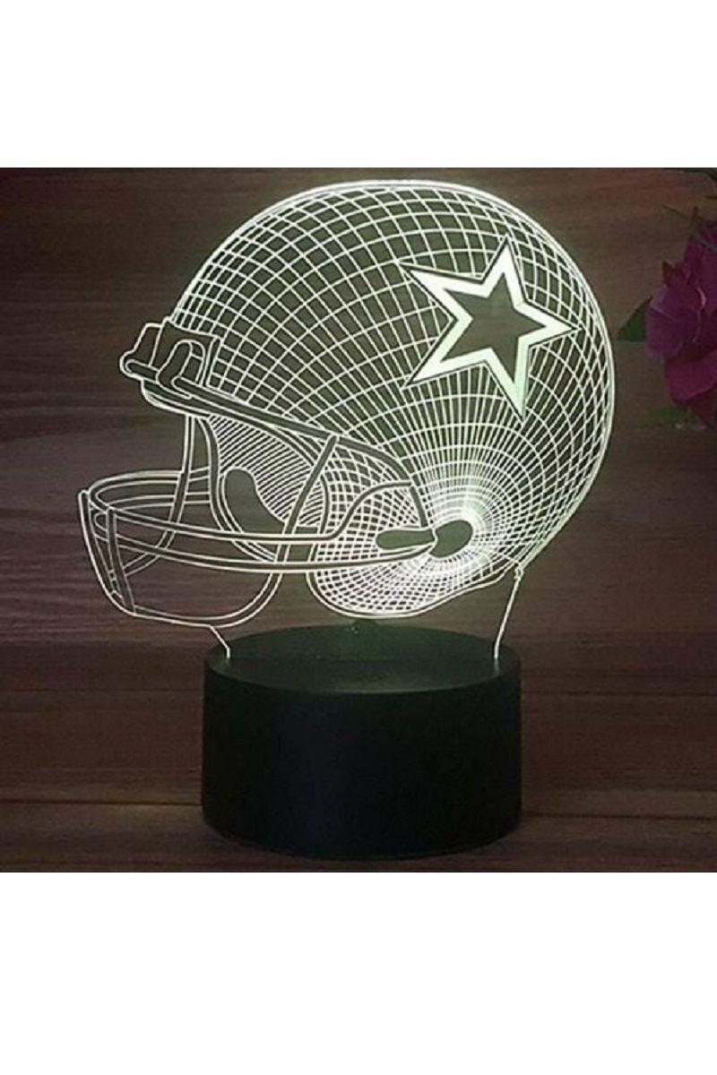 Lámpara Ilusión 3D Casco de Fútbol Americano 7 Colores-2