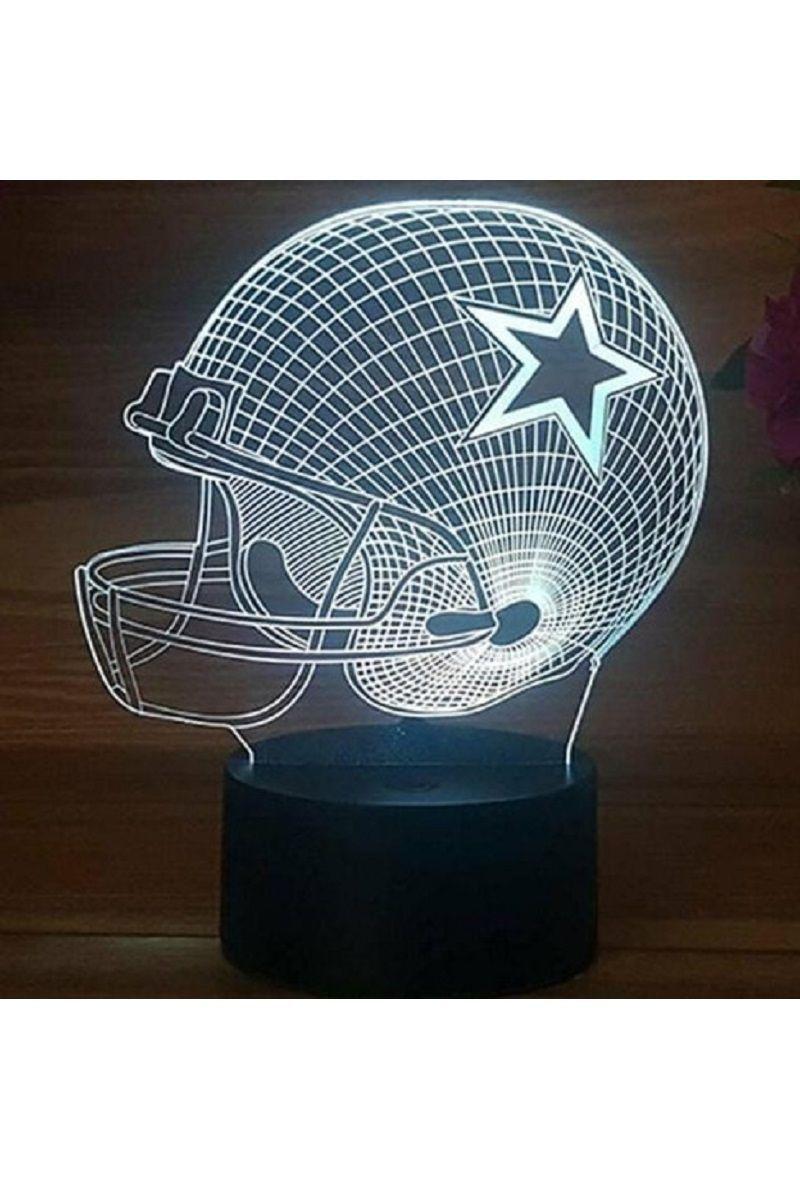 Lámpara Ilusión 3D Casco de Fútbol Americano 7 Colores-3