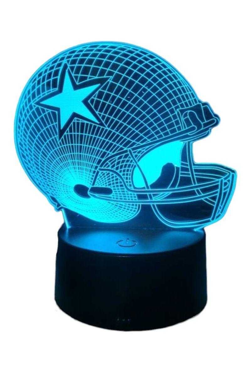 Lámpara Ilusión 3D Casco de Fútbol Americano 7 Colores-3