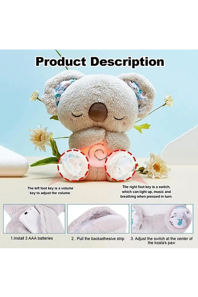 Peluche Koala Para Dormir Que Respira Con Música-2