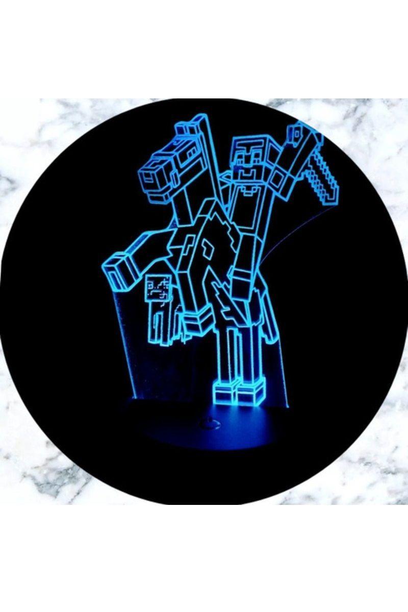 Lámpara Ilusión 3D Minecraft 7 Colores-3