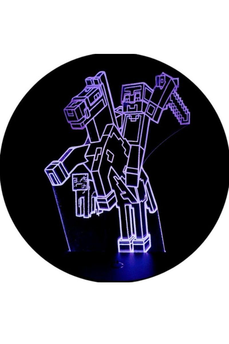 Lámpara Ilusión 3D Minecraft 7 Colores-4