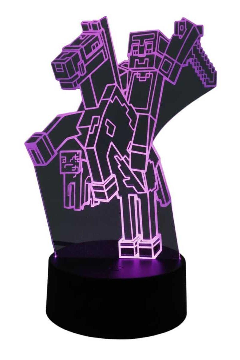 Lámpara Ilusión 3D Minecraft 7 Colores-2
