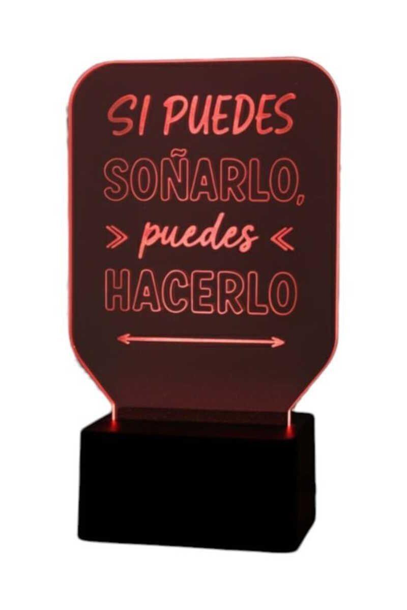 Lámpara Ilusión 3D Frase: Si puedes soñarlo... 7 Colores-2