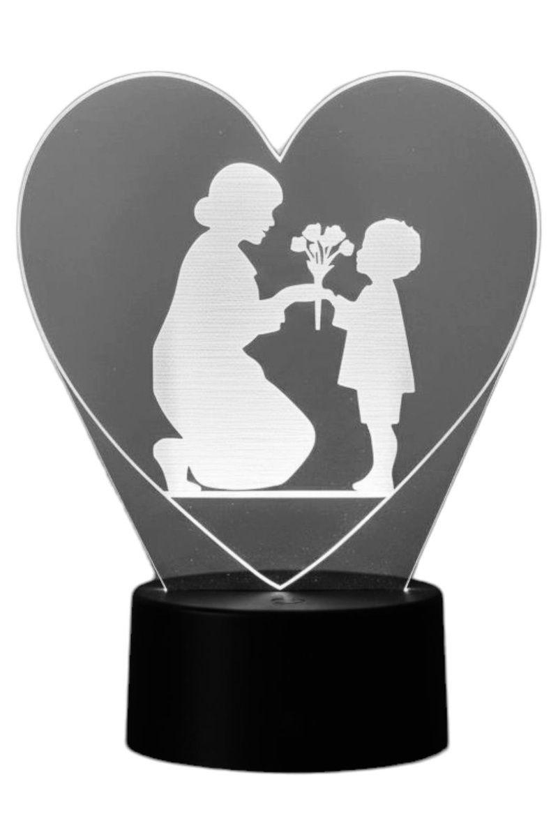 Lámpara Ilusión 3D Madre e Hijo II 7 Colores-2