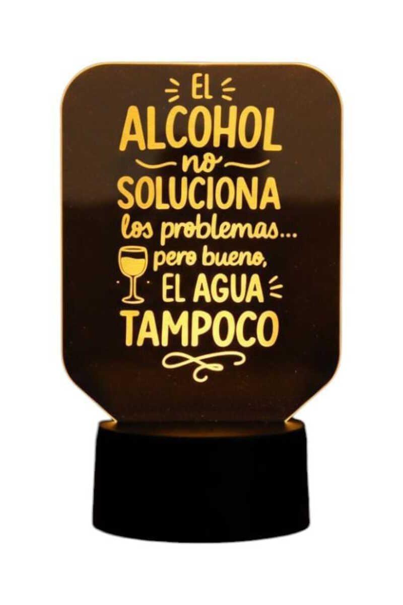 Lámpara Ilusión 3D Frase: El alcohol no soluciona... 7 Colores-3