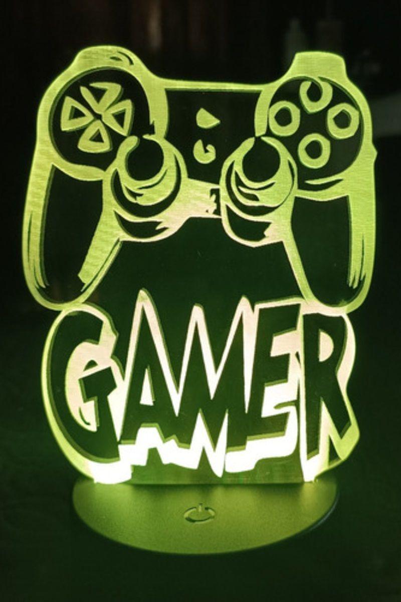Lámpara Ilusión 3D Joystick Gamer 7 Colores-2