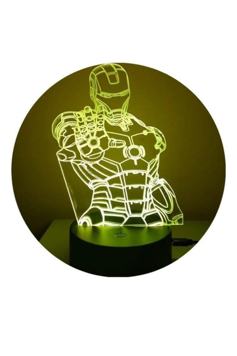 Lámpara Ilusión 3D Iron Man 7 Colores-2