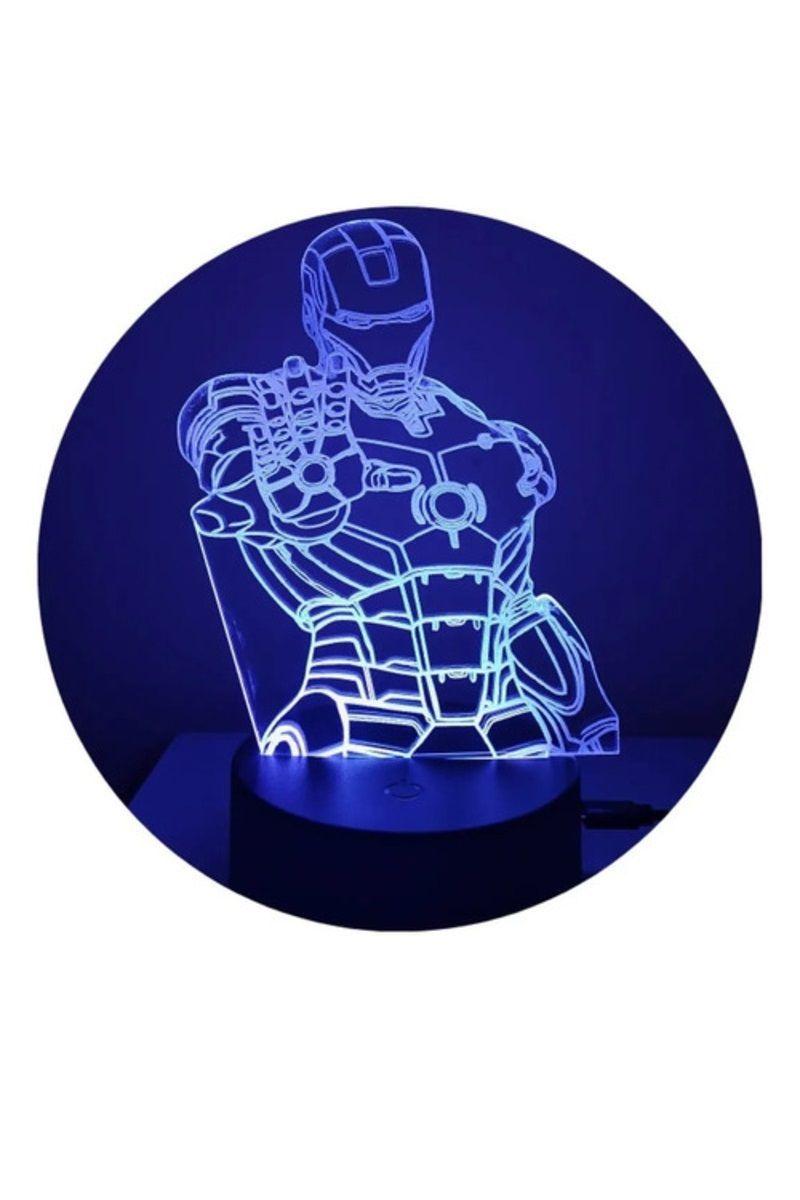 Lámpara Ilusión 3D Iron Man 7 Colores-3