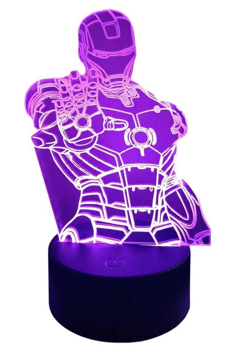 Lámpara Ilusión 3D Iron Man 7 Colores-2