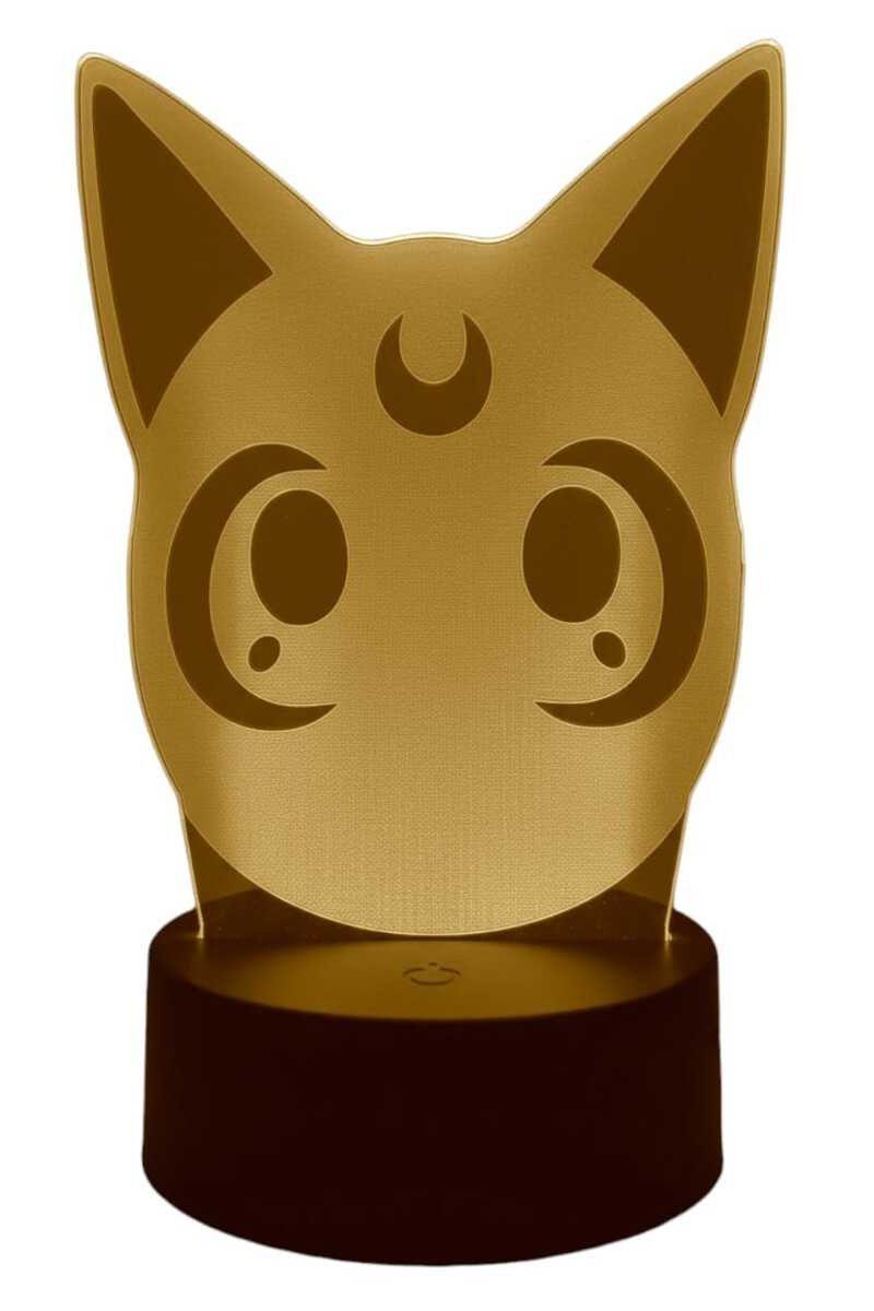 Lámpara Ilusión 3D Gato Luna Sailor Moon 7 Colores-2