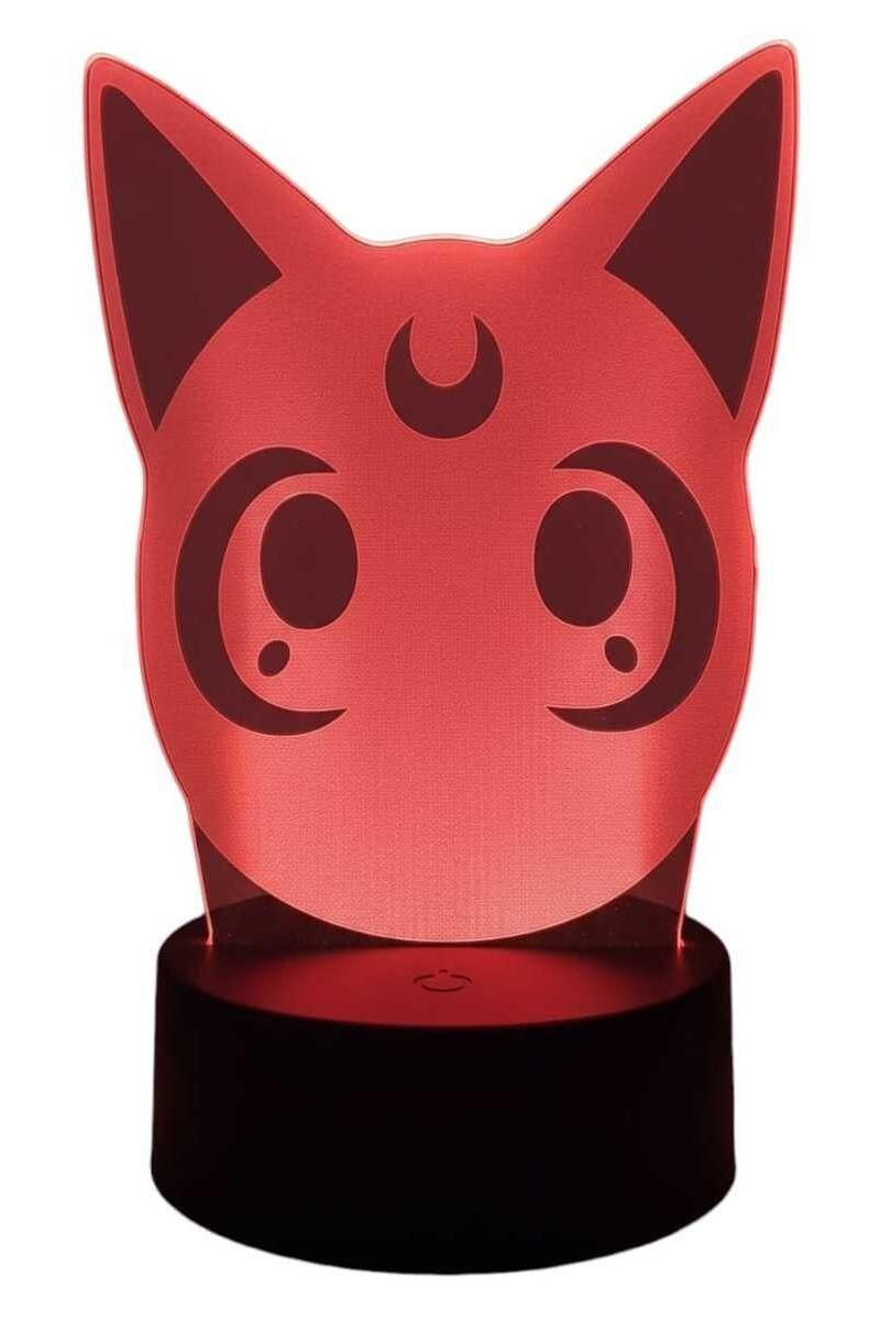 Lámpara Ilusión 3D Gato Luna Sailor Moon 7 Colores-3