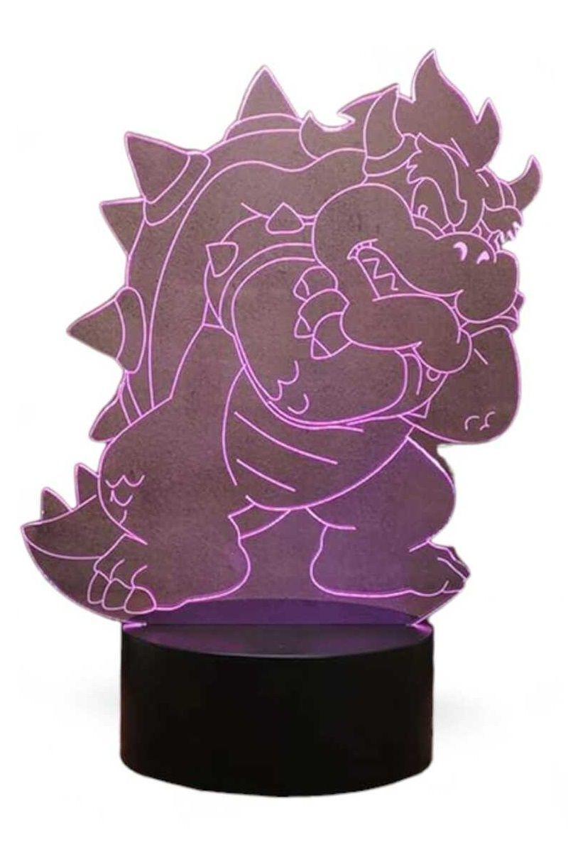 Lámpara Ilusión 3D Bowser 7 Colores-2