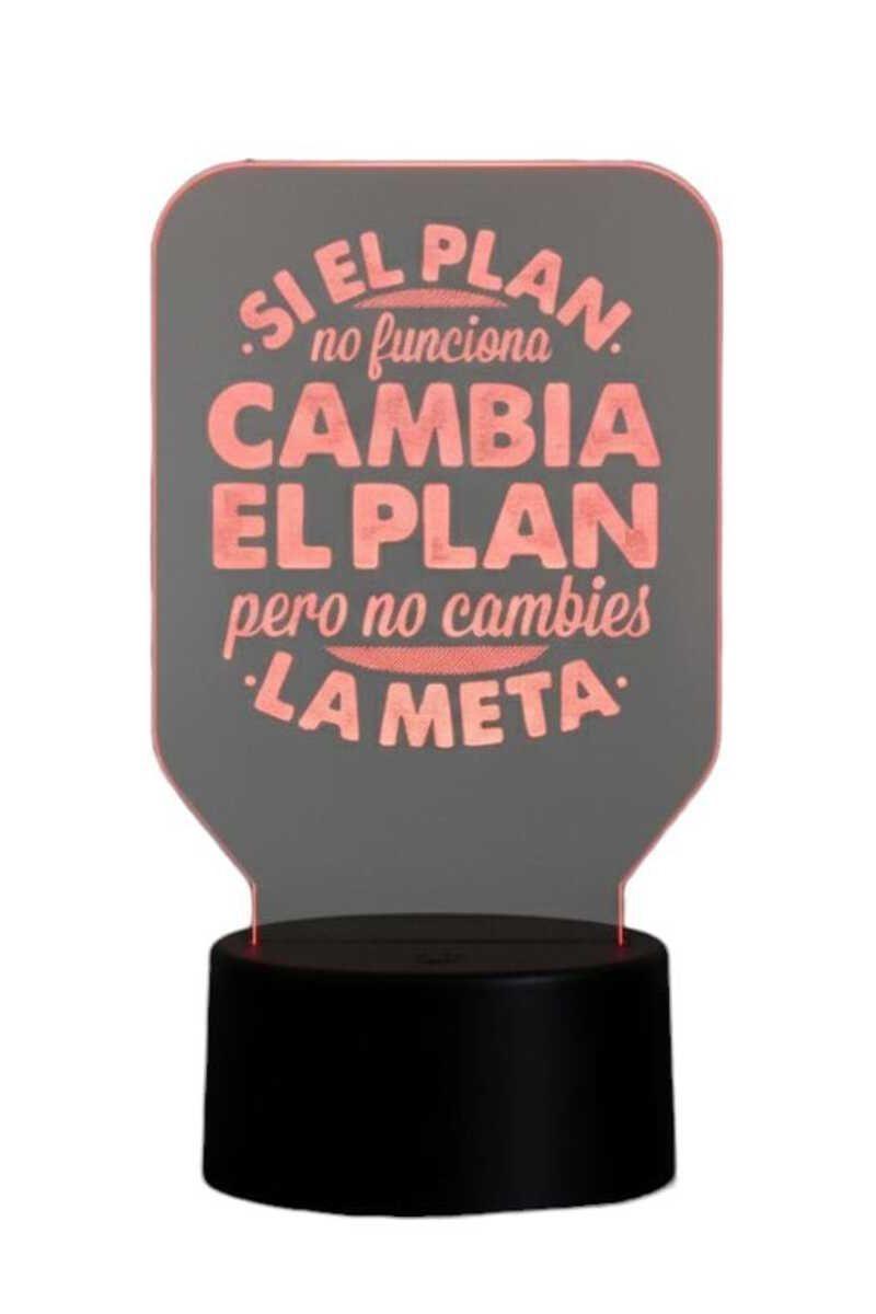 Lámpara Ilusión 3D Frase: Si el plan no funciona... 7 Colores-2