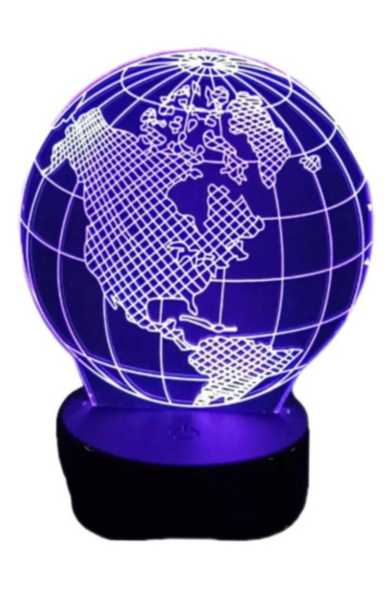 Lámpara Ilusión 3D Mundo 7 Colores-0