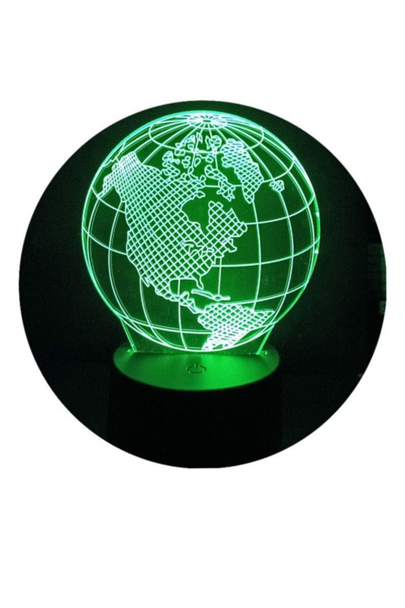 Lámpara Ilusión 3D Mundo 7 Colores-1