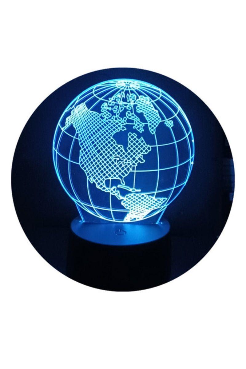 Lámpara Ilusión 3D Mundo 7 Colores-3