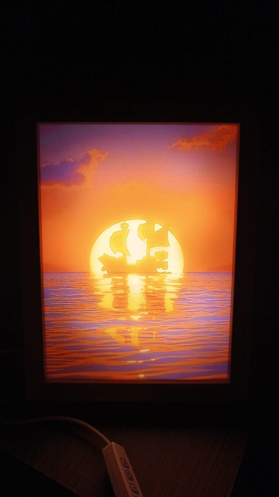 Cuadro Led de Barco One Piece 23x18cm-2