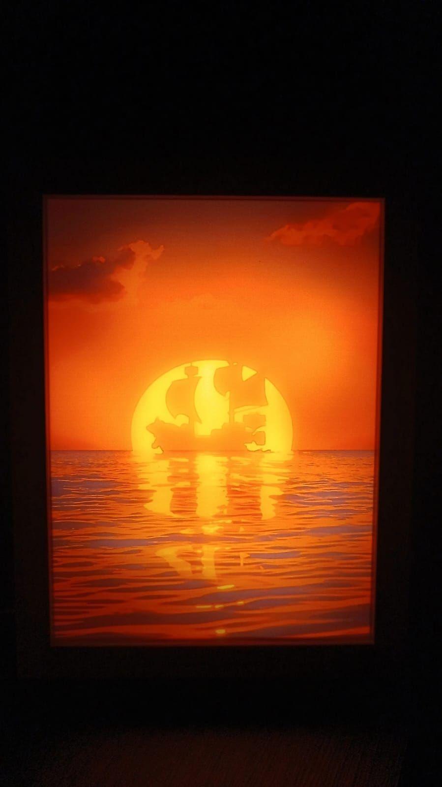 Cuadro Led de Barco One Piece 23x18cm-3
