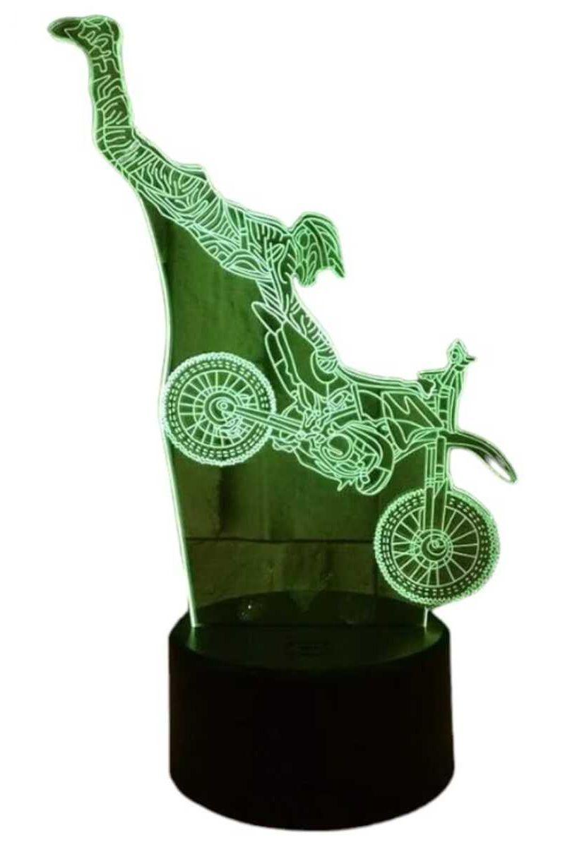 Lámpara Ilusión 3D Motocross Mano 7 Colores-2