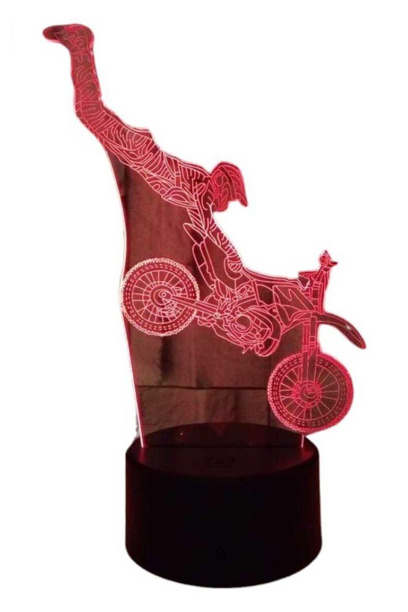 Lámpara Ilusión 3D Motocross Mano 7 Colores-3