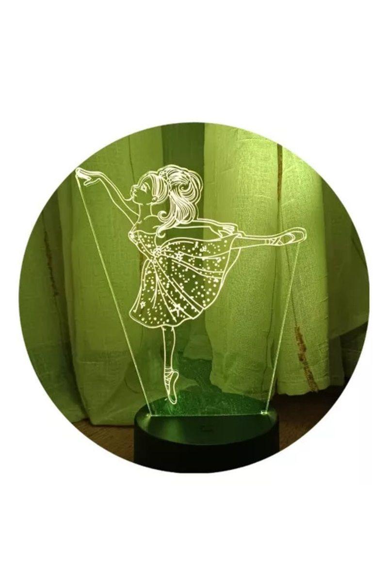Lámpara Ilusión 3D Bailarina 7 Colores-2