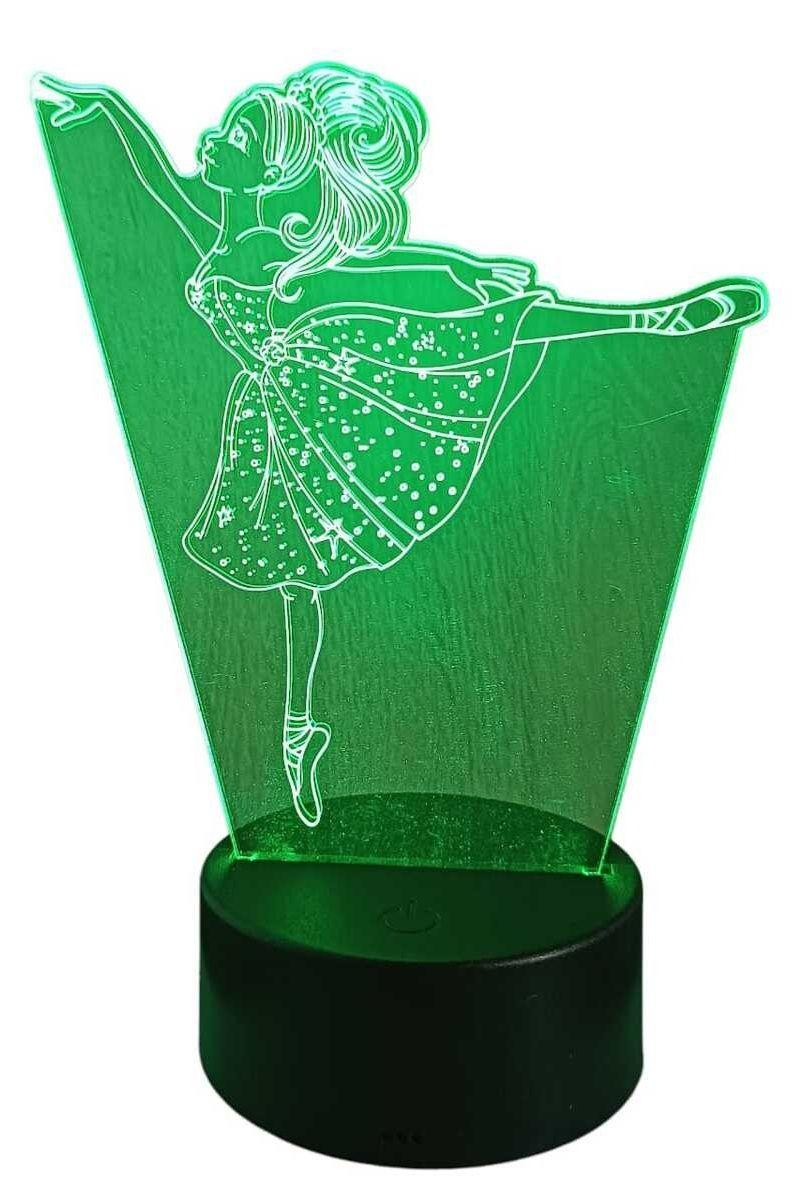 Lámpara Ilusión 3D Bailarina 7 Colores-2