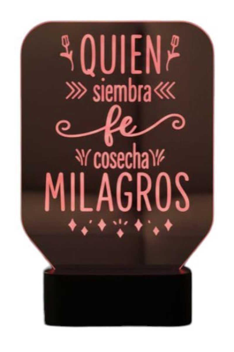 Lámpara Ilusión 3D Frase: Quien siembra fe... 7 Colores-3