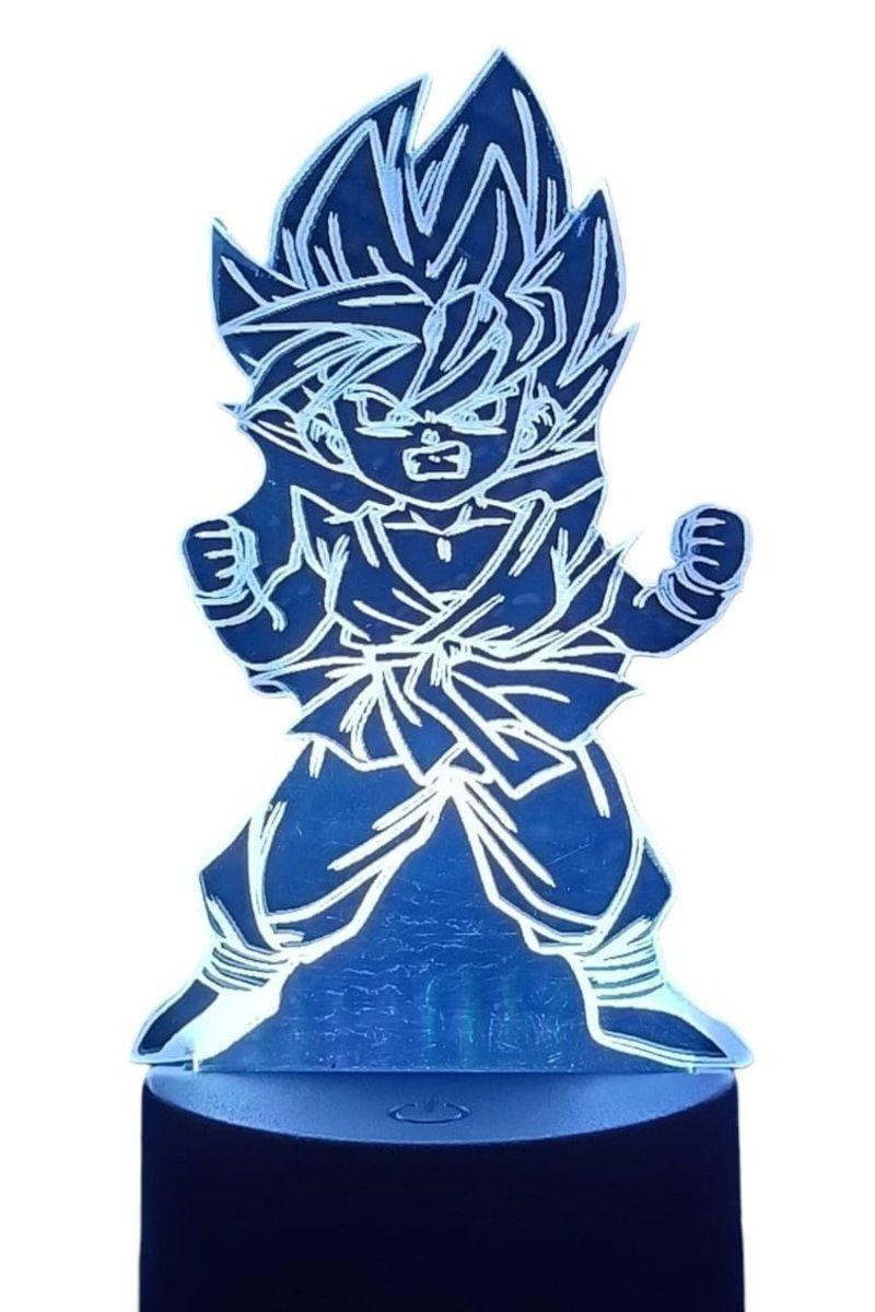 Lámpara Ilusión 3D Goku Dragon Ball 7 Colores-2