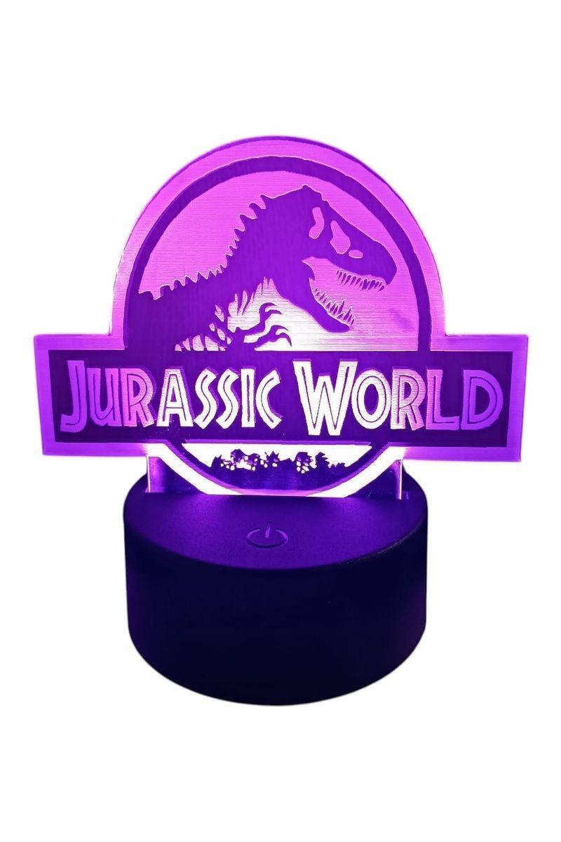 Lámpara Ilusión 3D Jurassic World 7 Colores-2
