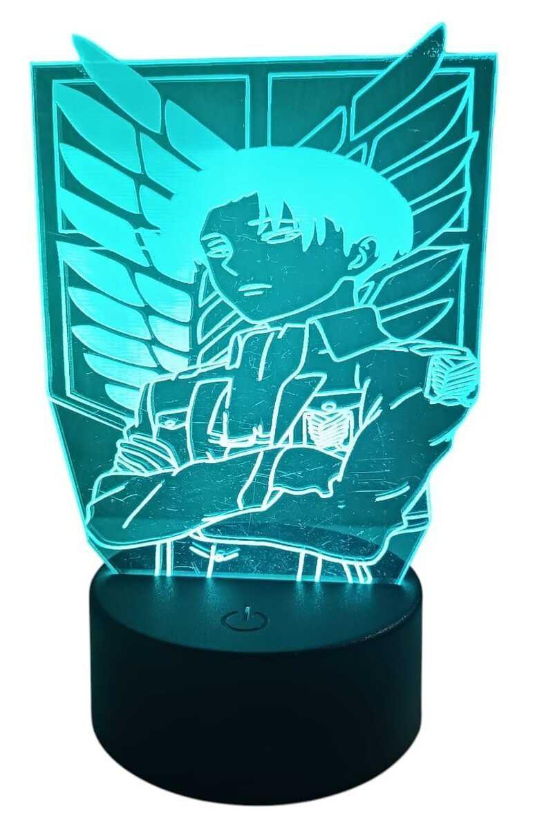 Lámpara Ilusión 3D Levi Ackerman 7 Colores-3