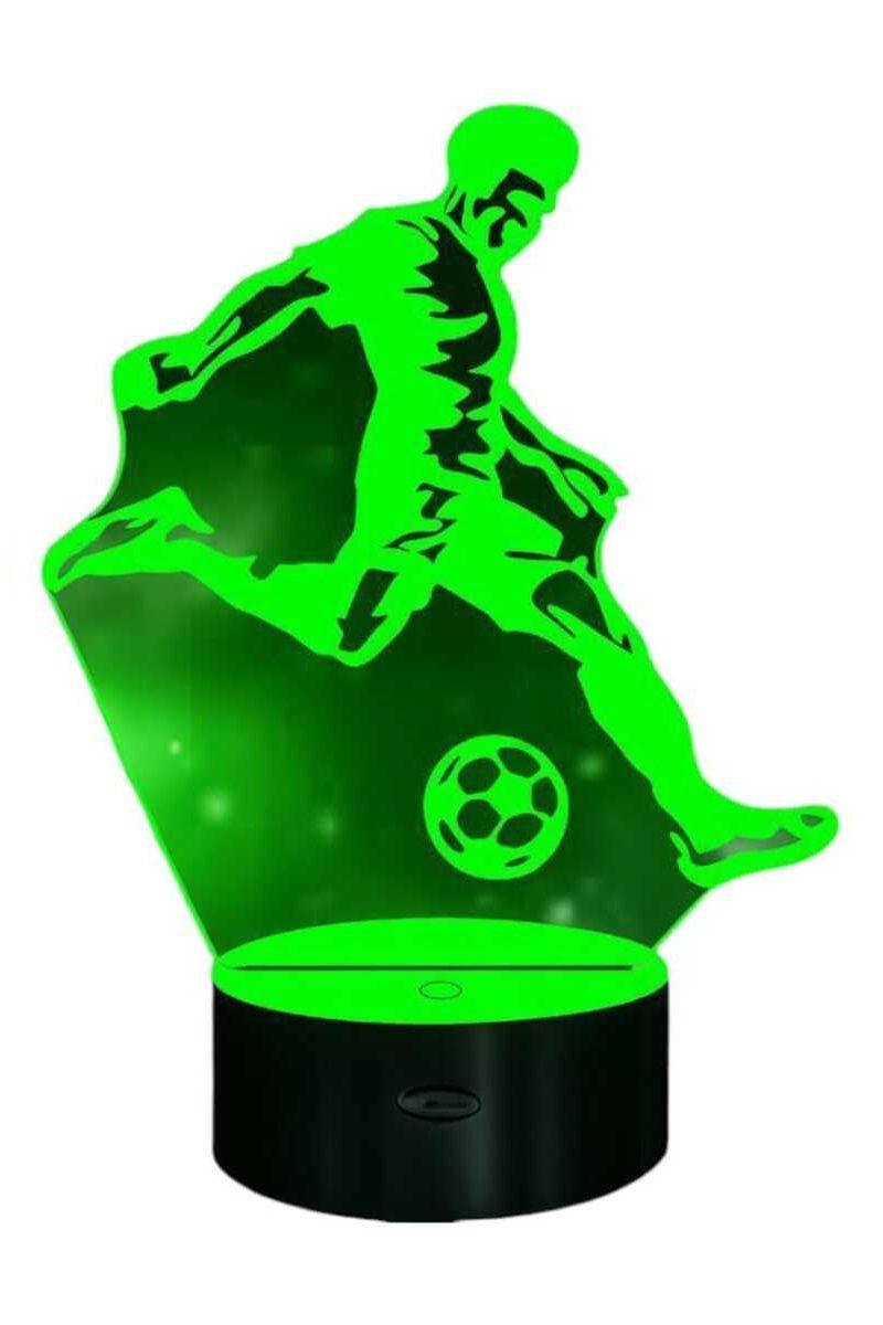 Lámpara Ilusión 3D Jugador de Fútbol 7 Colores-2