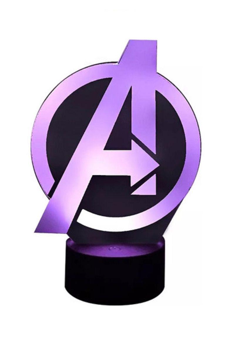 Lámpara Ilusión 3D Logo de Avengers 7 Colores-0