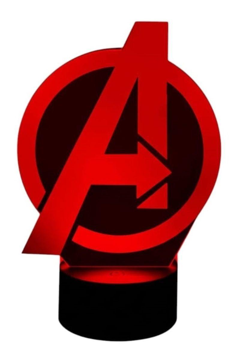 Lámpara Ilusión 3D Logo de Avengers 7 Colores-2