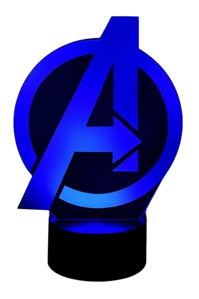 Lámpara Ilusión 3D Logo de Avengers 7 Colores-3
