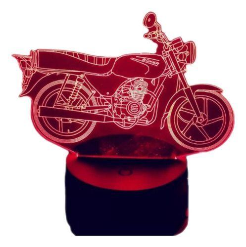 Lámpara Ilusión 3D Moto Clásica 7 Colores-0