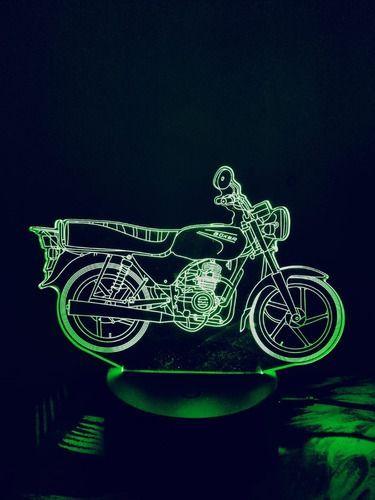 Lámpara Ilusión 3D Moto Clásica 7 Colores-2
