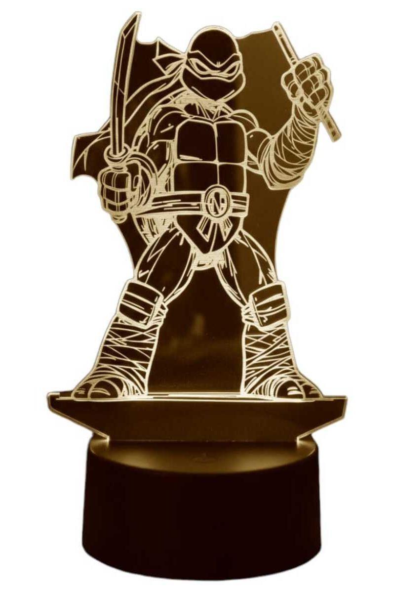 Lámpara Ilusión 3D Tortugas Ninjas 7 Colores-2