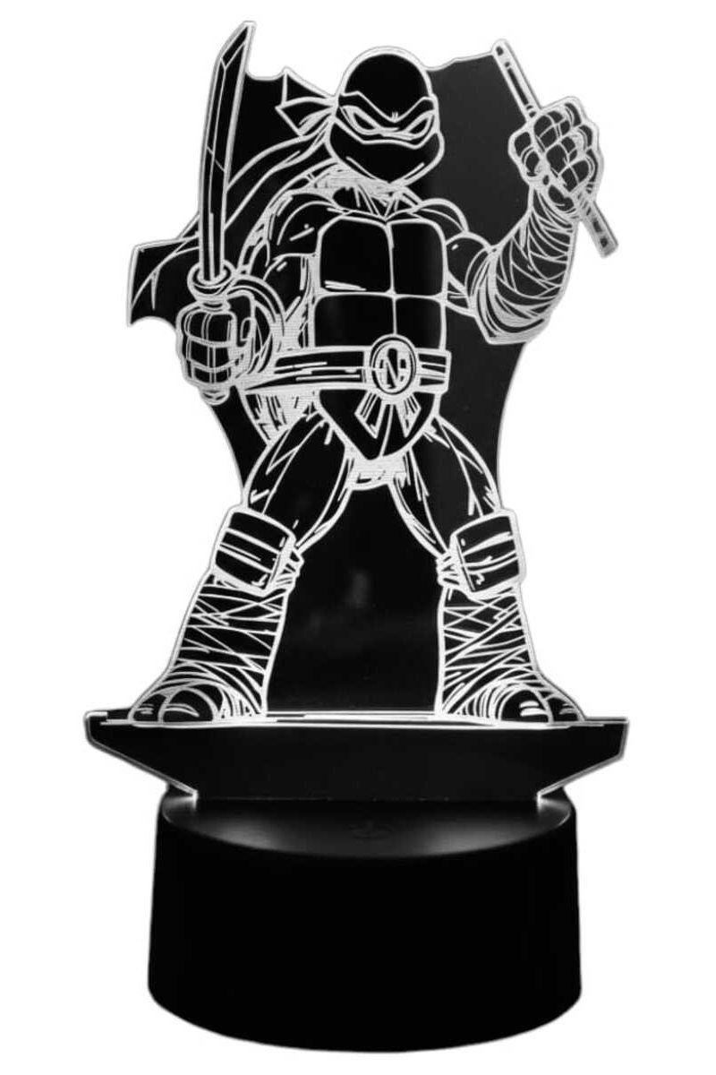 Lámpara Ilusión 3D Tortugas Ninjas 7 Colores-4