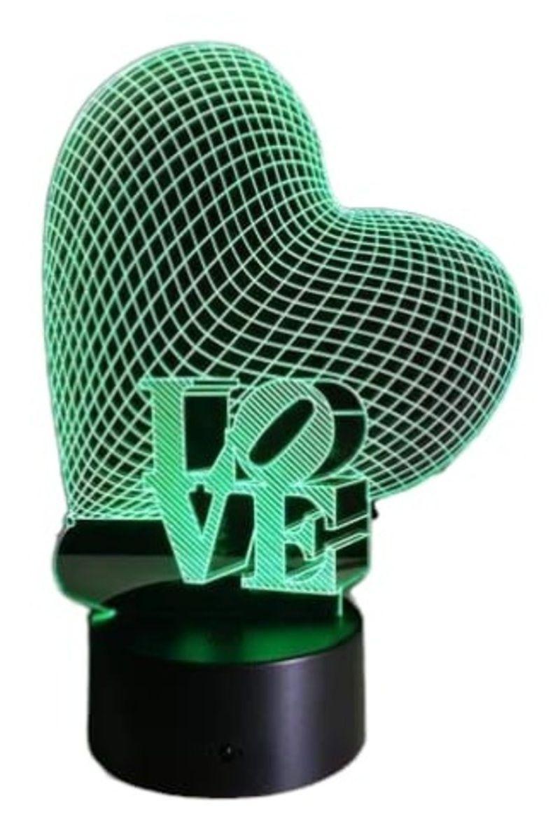Lámpara Ilusión 3D Corazón Love 7 Colores-2