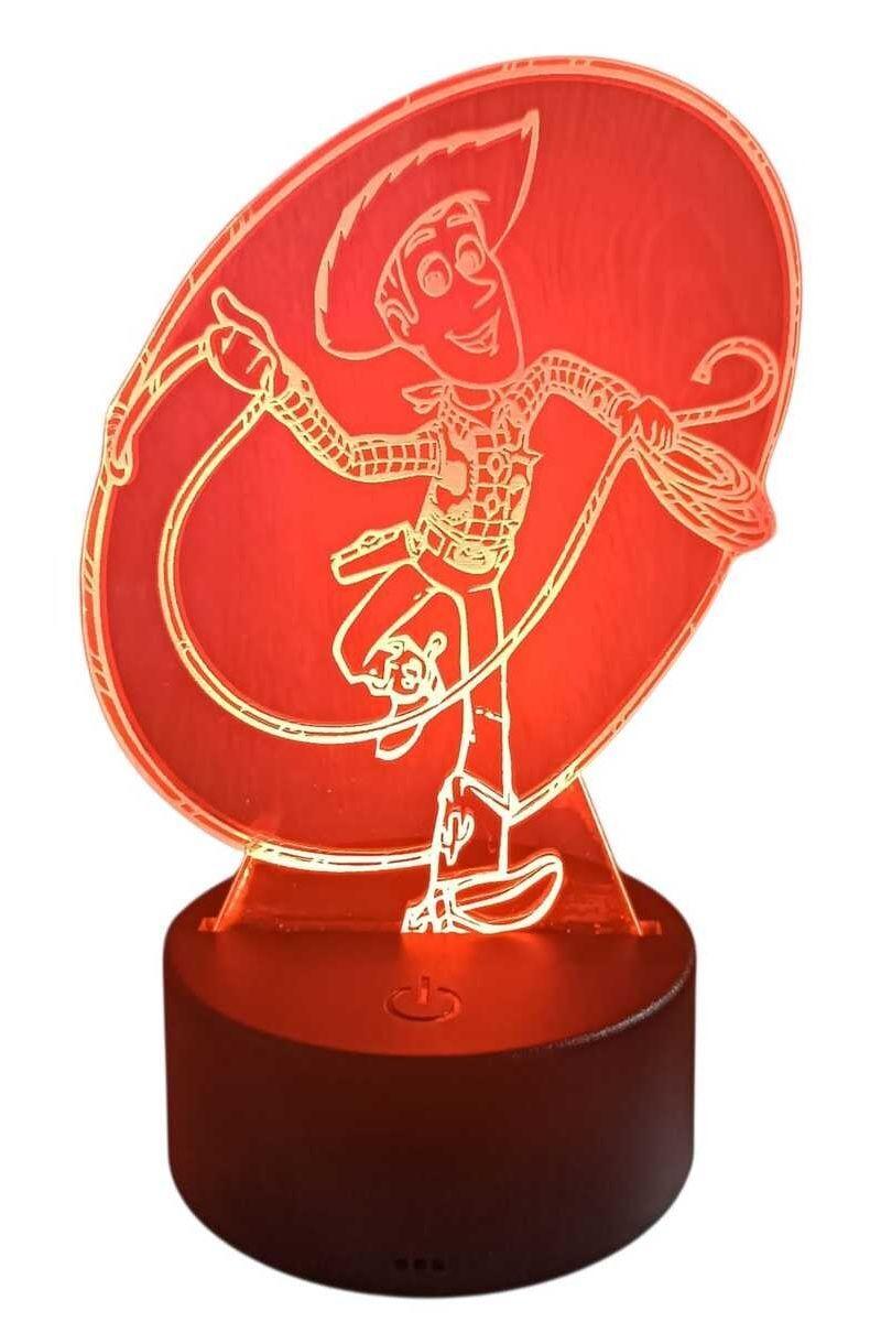 Lámpara Ilusión 3D Woody 7 Colores-2