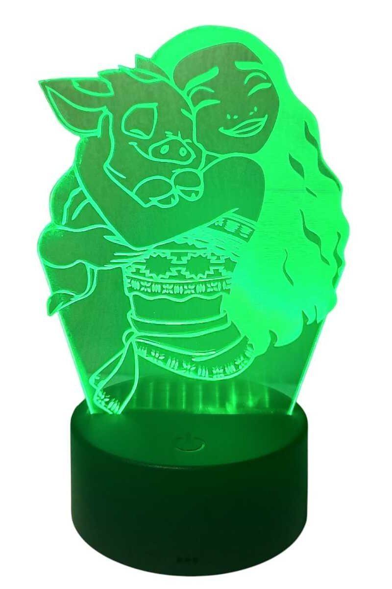 Lámpara Ilusión 3D Moana 7 Colores-2