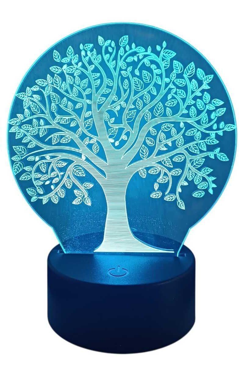 Lámpara Ilusión 3D Árbol de la Vida 7 Colores-2